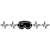 Ski goggles skiers skiing ECG heartbeat