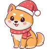 Naughty Christmas Shiba Dog Scarf