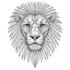 Illustration géométrique de tête de lion
