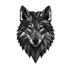 Geometric Wolf Head Grey
