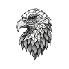 Geometric Eagle Head – Line Art