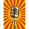 Classic Retro Microphone Glowing with Soulful