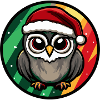 Christmas Owl Cartoon Round