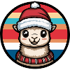 Christmas Alpaca with Santa Hat