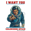 Retro Astronaut Space Colonization