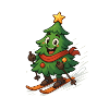 Christmas tree on skis