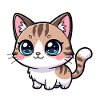 Kawaii Tabby-Kätzchen Großäugig