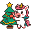 Niedlicher Einhorn-Weihnachtsbaum