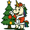 Weihnachts-Einhorn-Kunst schmückt Weihnachtsbaum