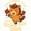 Bonne année équestre 2026 Kawaii