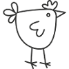 Chicken in line drawing