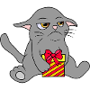 Grim Cat with Gift