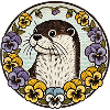 Otter in Floral Circle