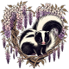 Wisteria Heart Badger Illustration