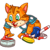 Curling player cat