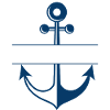 Personalized Blue Fishing Anchor