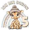 5e anniversaire girafe arc-en-ciel mignonne mignonne