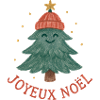 Sapin Joyeux Noël au bonnet rouge
