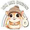 6e anniversaire Hamster Arc-en-ciel mignon, mignon