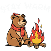 Winter bear at the campfire