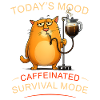 Coffee cat in survival mode