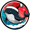 Whale with Santa hat