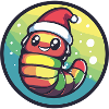 Winter-Wurm mit SantaHut