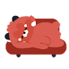 Cozy Red Panda on Couch