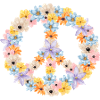 Floral Peace Sign Circle