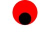 3 circles, white, red and black