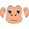 Süßes Cartoon-Affengesicht Happy Chimpans-Kostüm