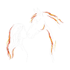 Silhouette de fille de cheval
