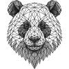 Geometric Panda Grid Art
