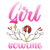 Mädchen liebt Bowling im Pink Gradient
