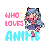 Mädchen liebt Anime Chibi