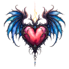 Heart with Blue Fire Wings