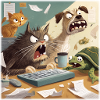 Animal office chaos