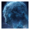 Cosmic Lion Galaxy Stardust Motif