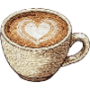 Embroidered cappuccino – coffee lover (printed)