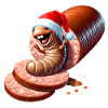 Salami Made Santa Caricature