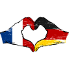 France Germany Flag Heart