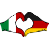 Italy Germany Flag Heart used