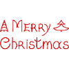 Merry Christmas handwritten lettering phrase .