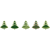 Green fir trees silhouette set isolated .