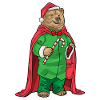 Bear Christmas candy cane