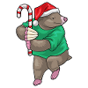 Mole Christmas candy cane