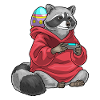 Raccoon Easter Gamer