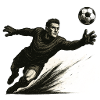 Goalkeeper diving illustration