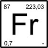Francium-Elementdesign mit Periodenzahlen