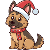 Puppy Shepherd Christmas Hat Red